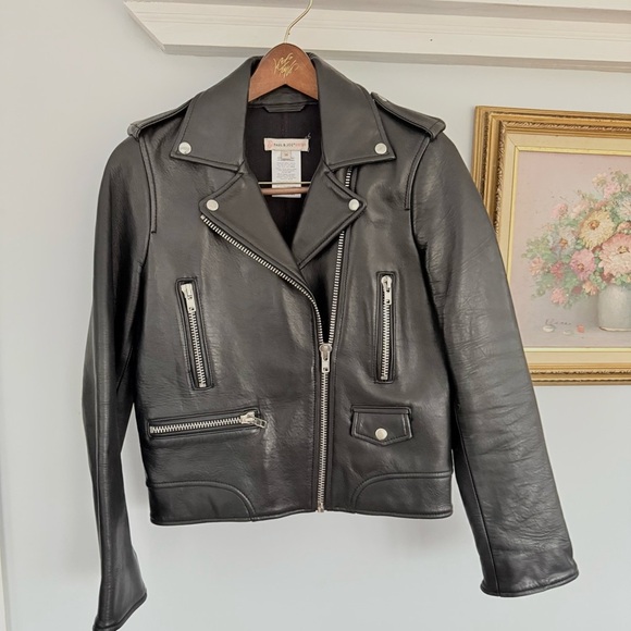 RARE Paul & Joe "Buffy" Lamb Moto Leather Jacket saint Laurent look alike Biker - Picture 6 of 9